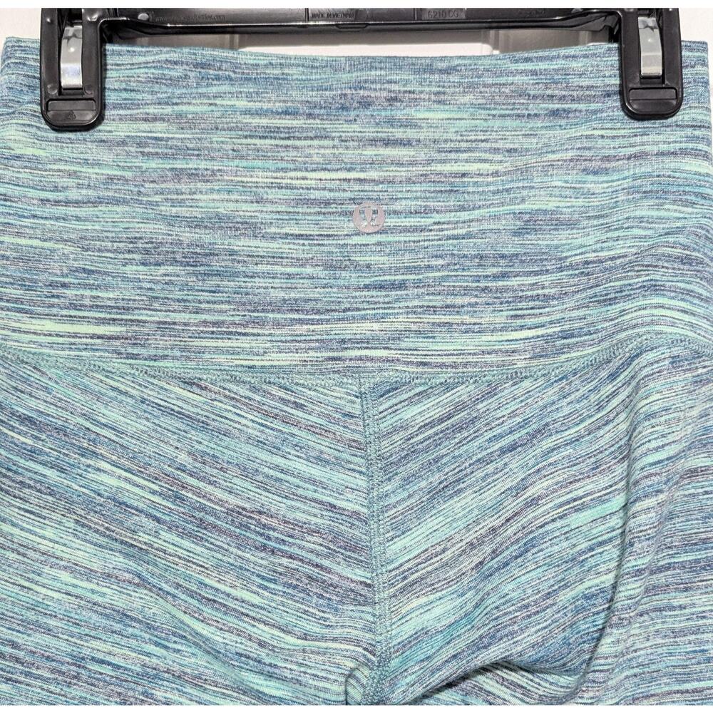 Lululemon Wunder Under Crop Leggings Size 4 Space Dye Alberta Lake Teal Blue - Picture 9 of 13